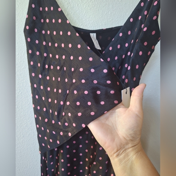 NWT Bec + Bridge Kylie Midi Slip Dress Black/Pink Polka-dots. Womens size 4 - Picture 4 of 10